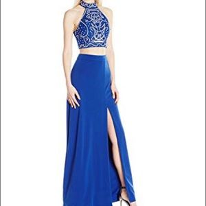 Speechless Blue Beaded Prom Dress
